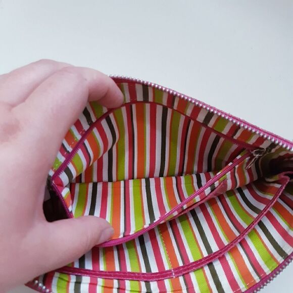 Nordstrom Pink Leather Candystripe Wristlet/Clutch - Picture 9 of 11